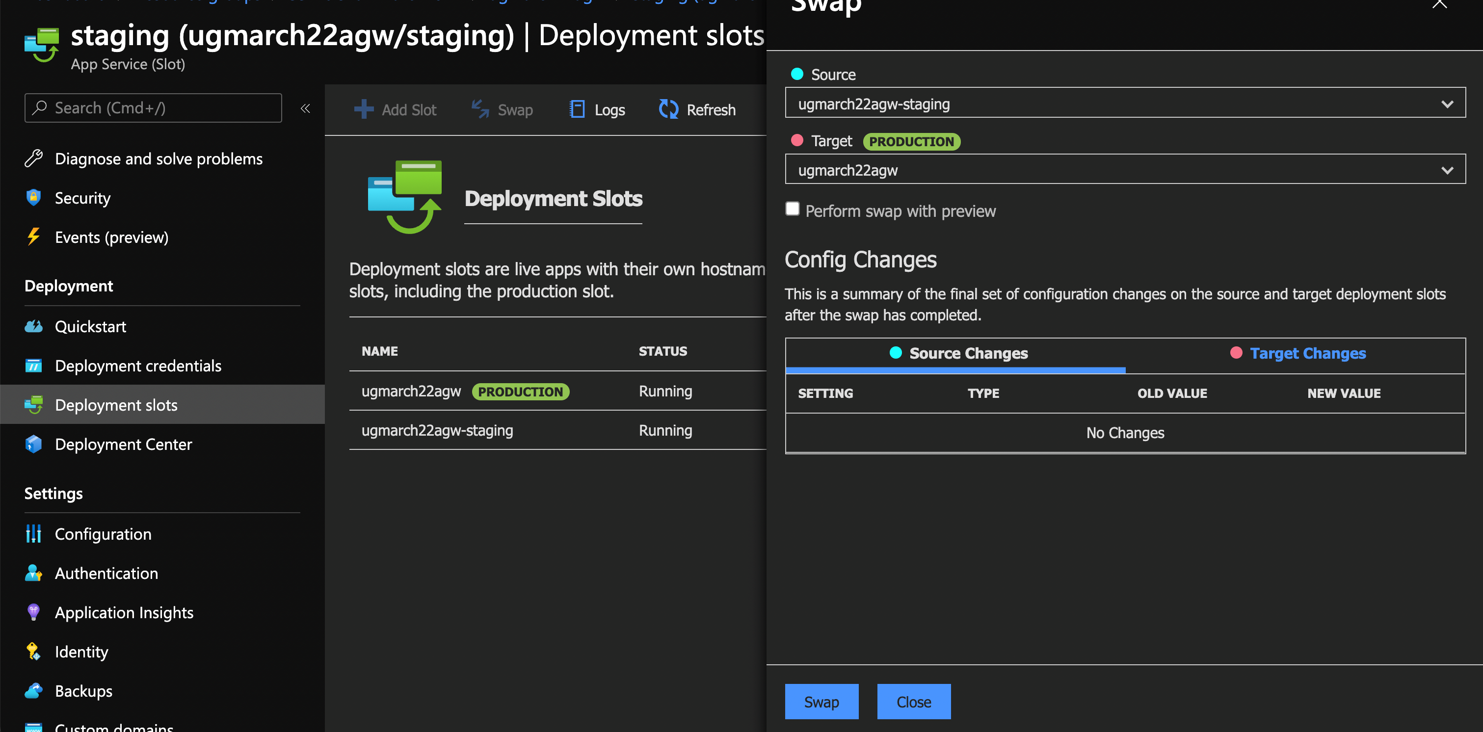 Figure 3: Swap the slot with one click