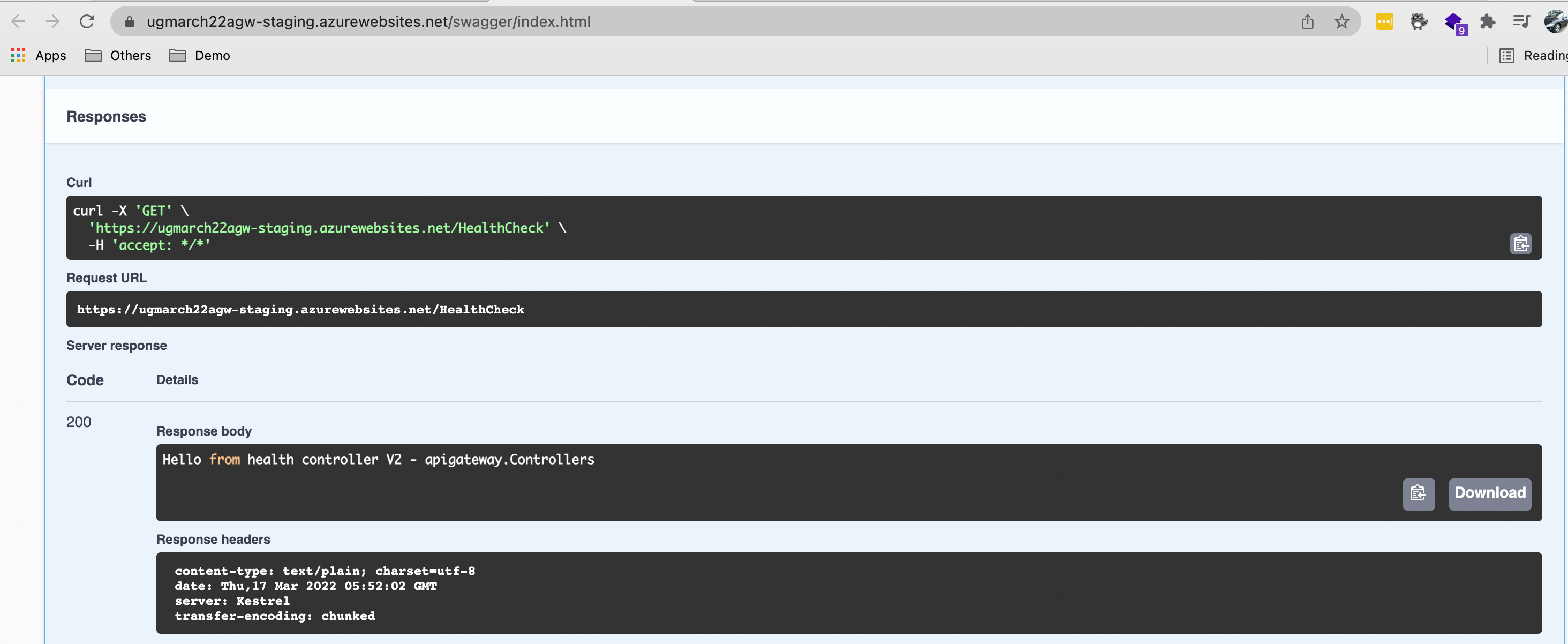Figure 5: After swap – Staging slot
