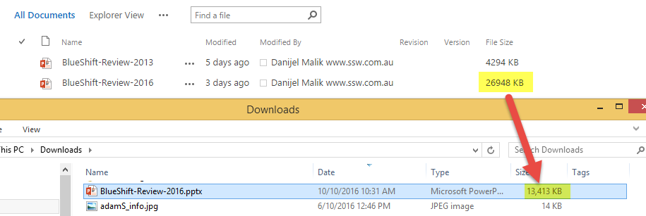 Figure: We've compressed this particular file down by 50%!