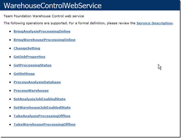 Warehouse WebControl Service