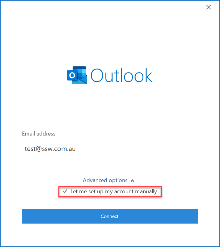 Figure - Tick manually configure server settings