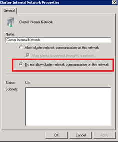 Network properties window