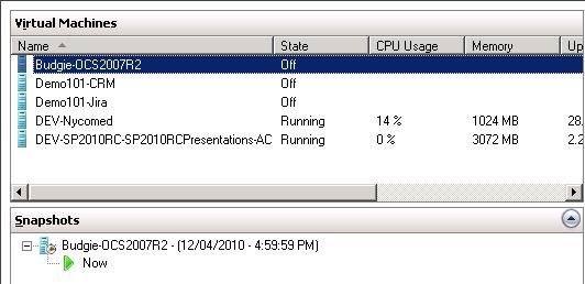 You will see the snapshots associated with a Virtual Machine when you click on them