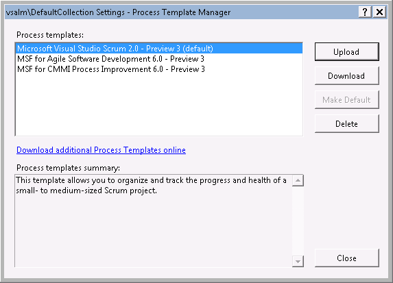 built-in process templates