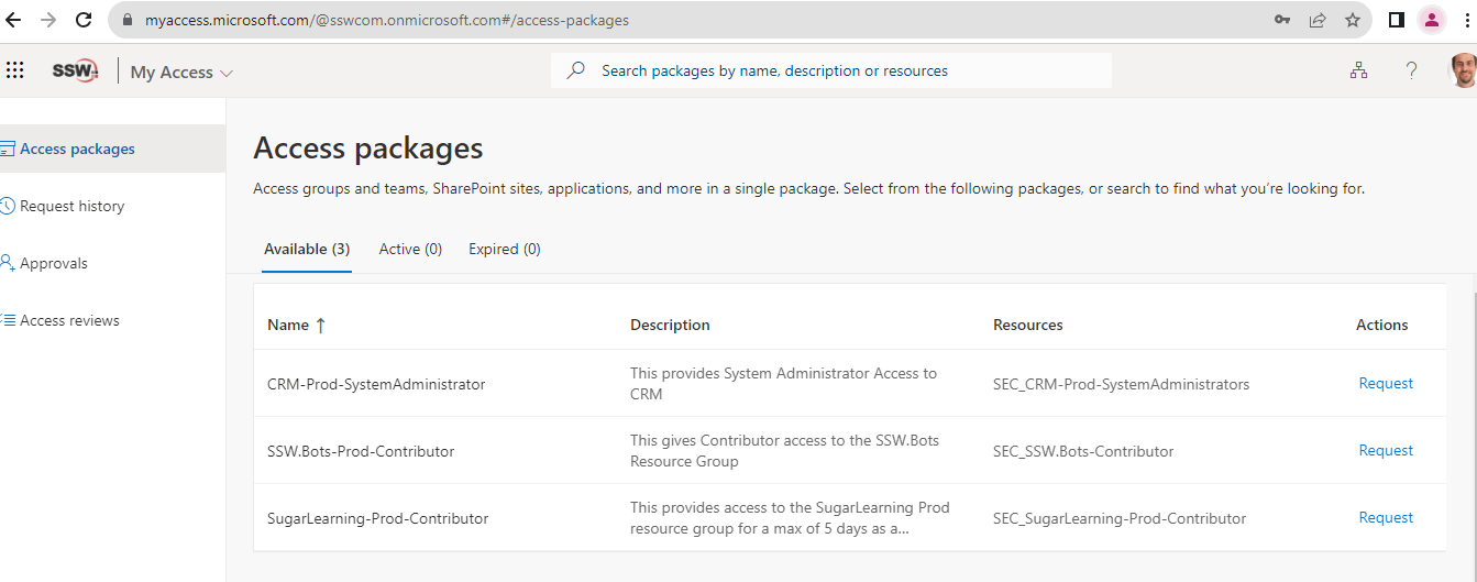 Navigate to myaccess.microsoft.com