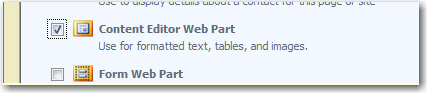 Content Editor Web Part