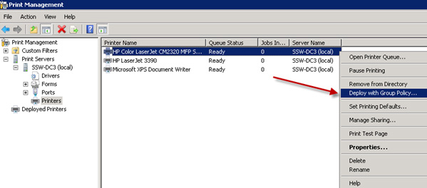 Deploying your printer with Group Policy