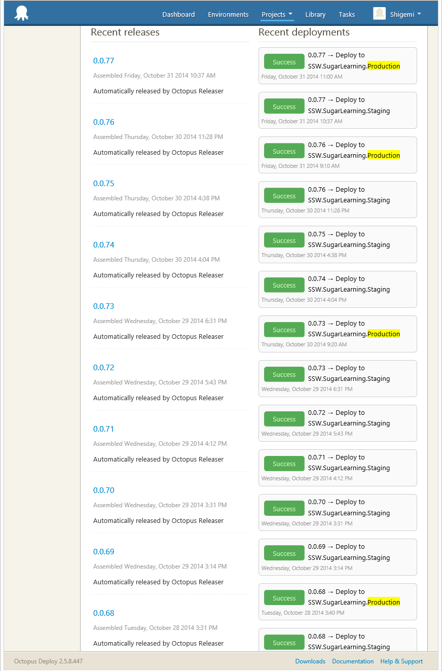 Figure: Deployments from {{ DEPLOYMENT SERVICE }}