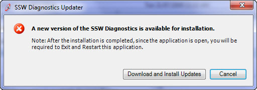 Figure 3: The simple prompt to upgrade when a new version is available