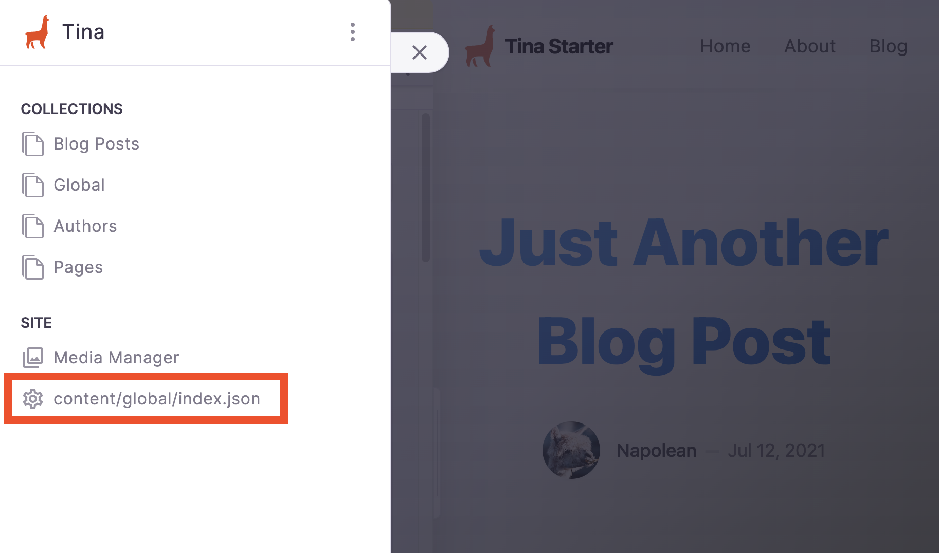 Global Forms Sidebar