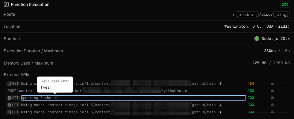 One of our sites using Tina experienced late content updates due to 1 year default caching