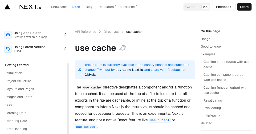 If you're using Next.js 15, you can opt into caching for better performance