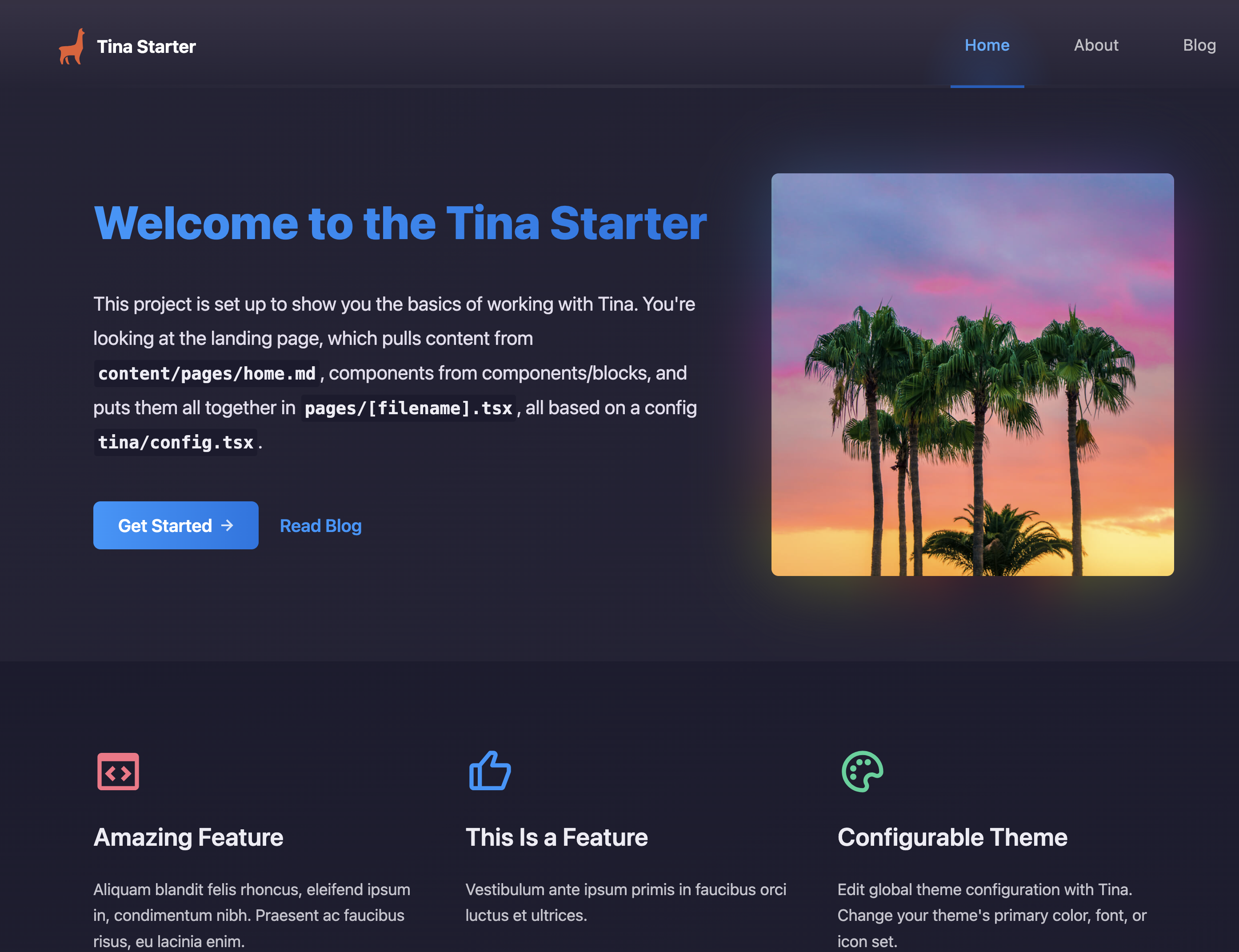 Tina NextJS Starter