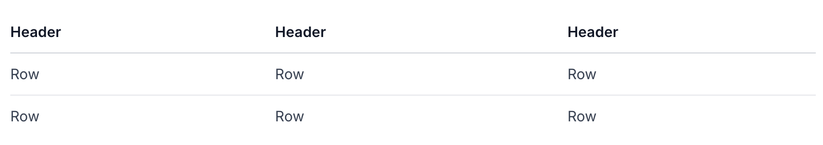 The same markdown table rendered with a bold header row separated by a rule