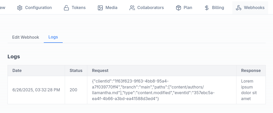 webhook logs