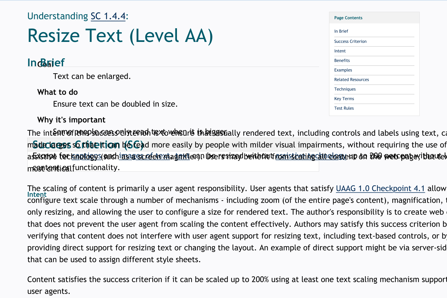A bad example of text resizing