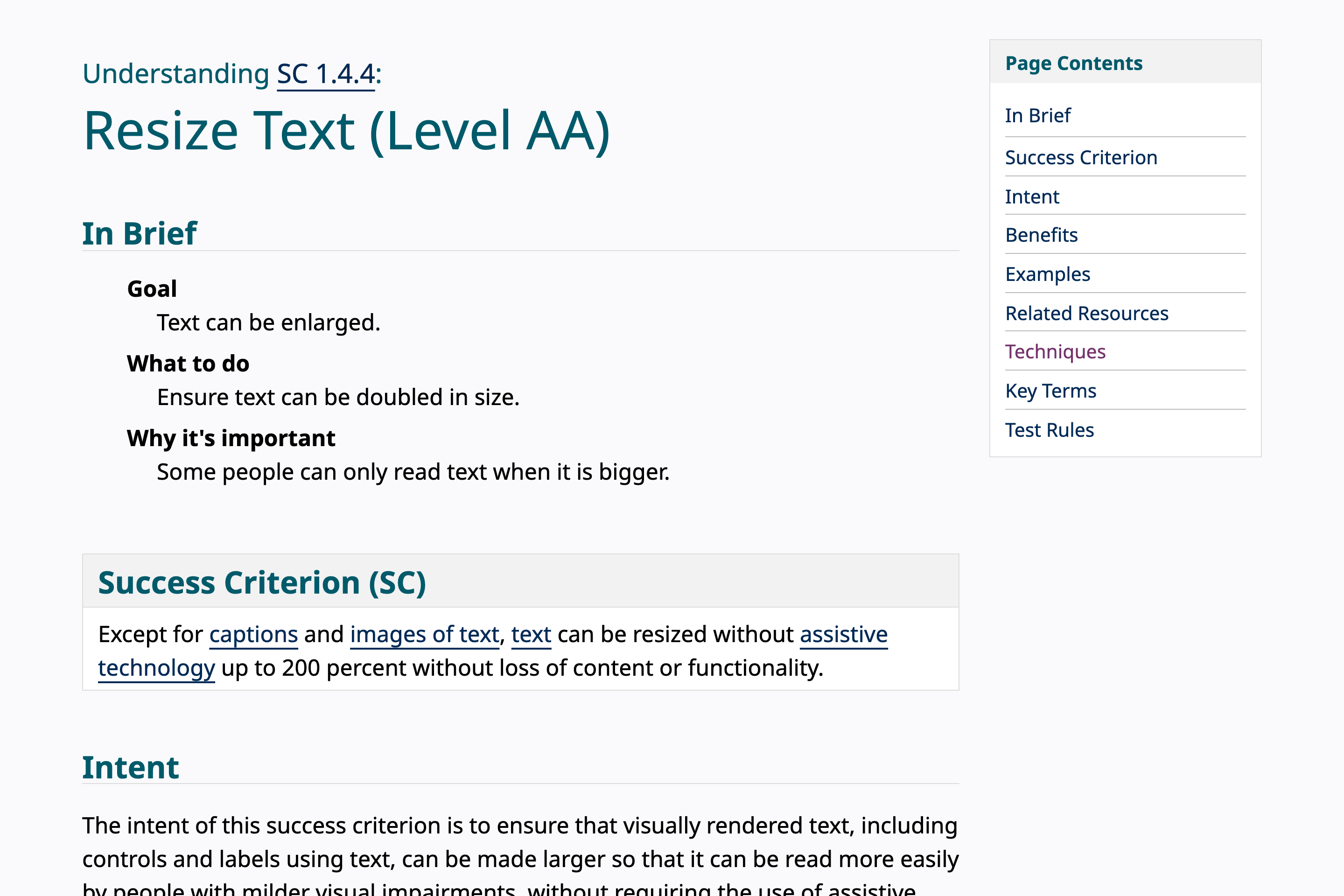 A good example of text resizing