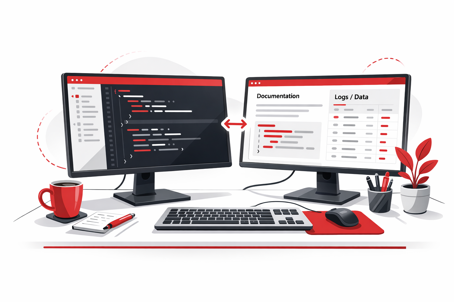 Good example of a dual monitor setup