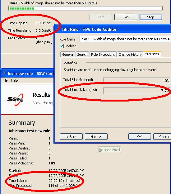 Three application screens each displaying time in a different inconsistent format