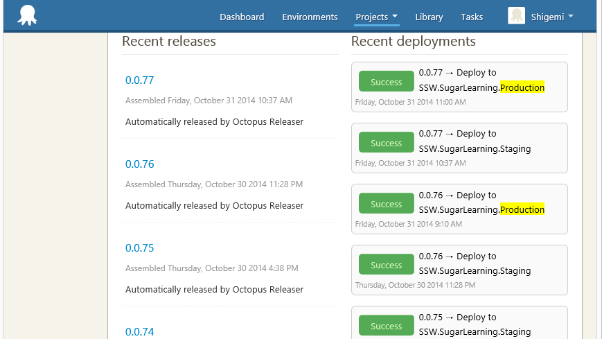 Figure: Deployments from {{ DEPLOYMENT SERVICE }}