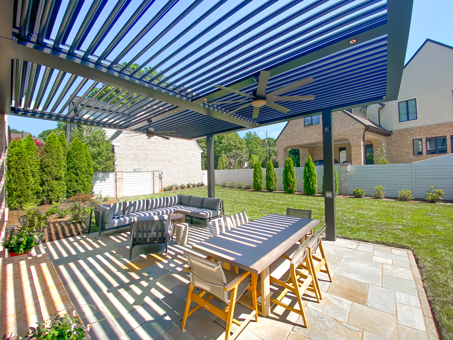A finished multi-zone outdoor living build