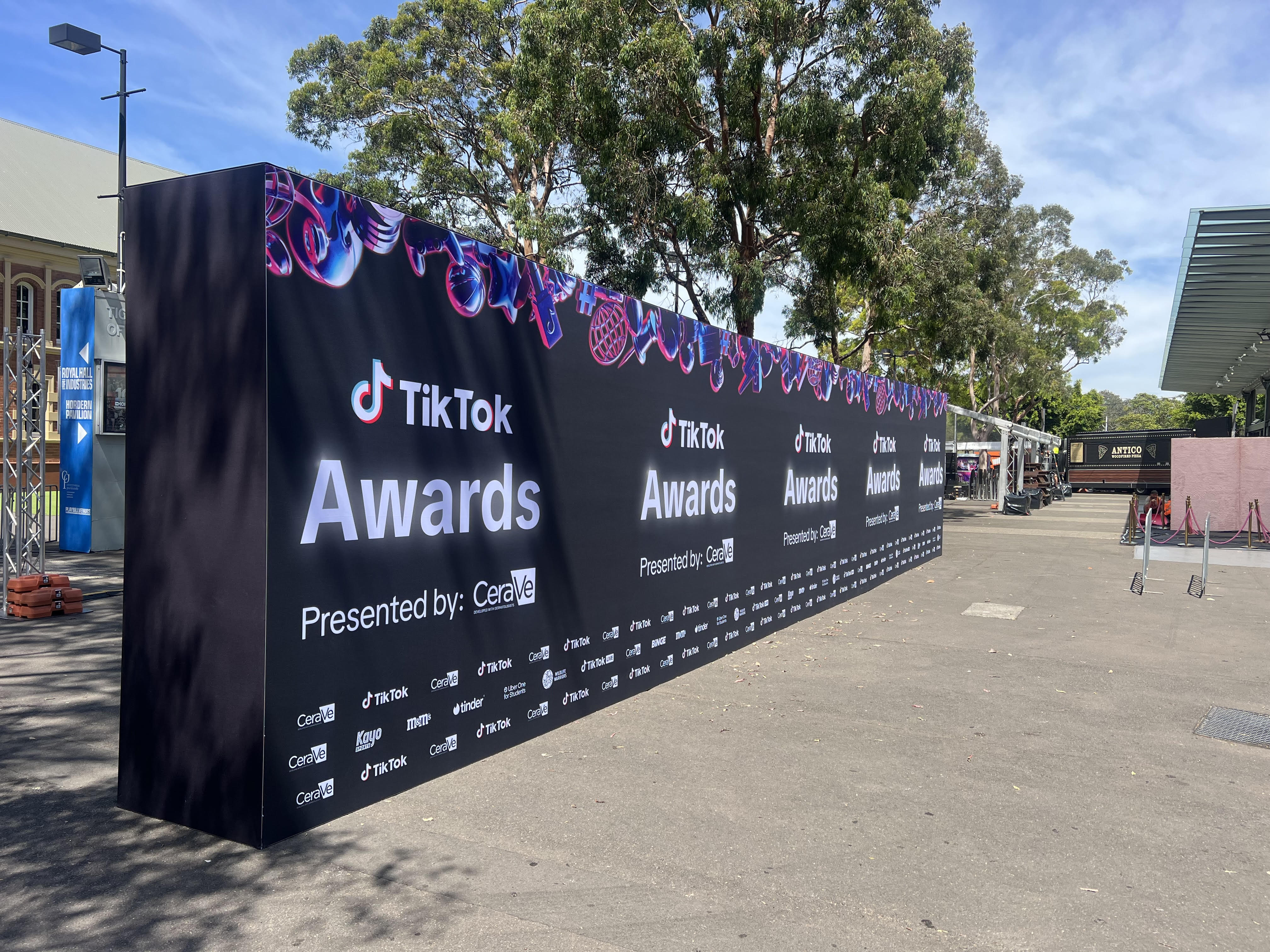 Gradient media wall with Sydney Opera House and Harbour Bridge in background