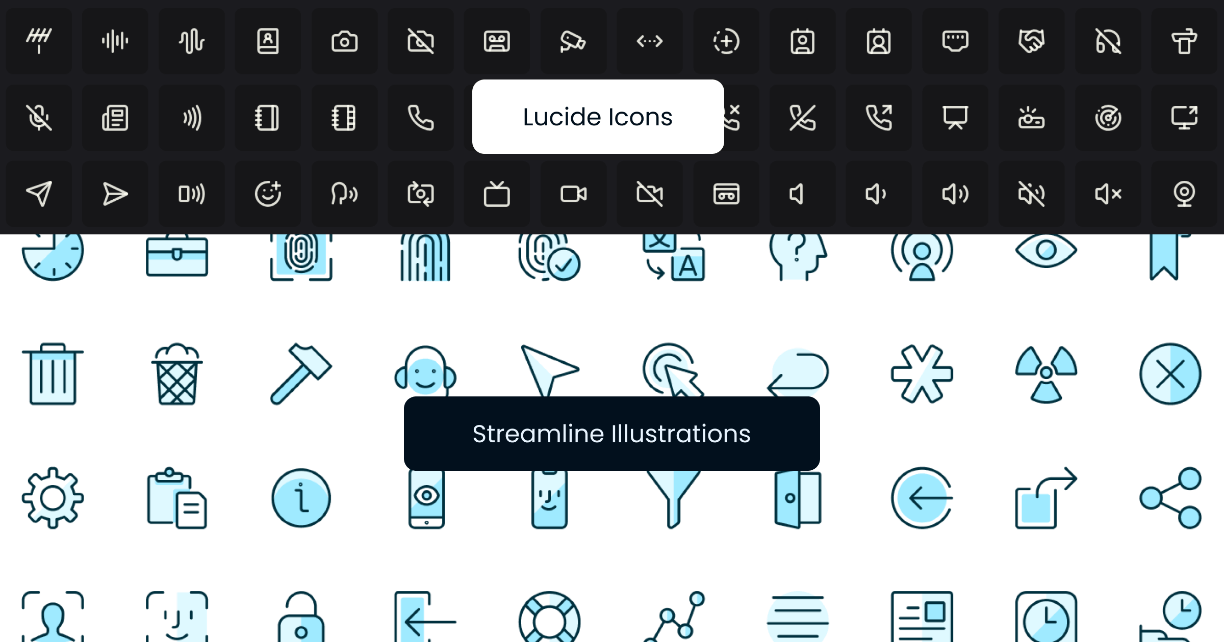 Lucide and Streamline icons