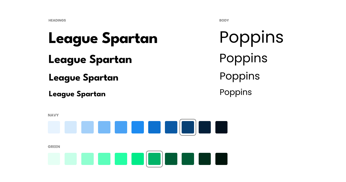 Typography and color palette