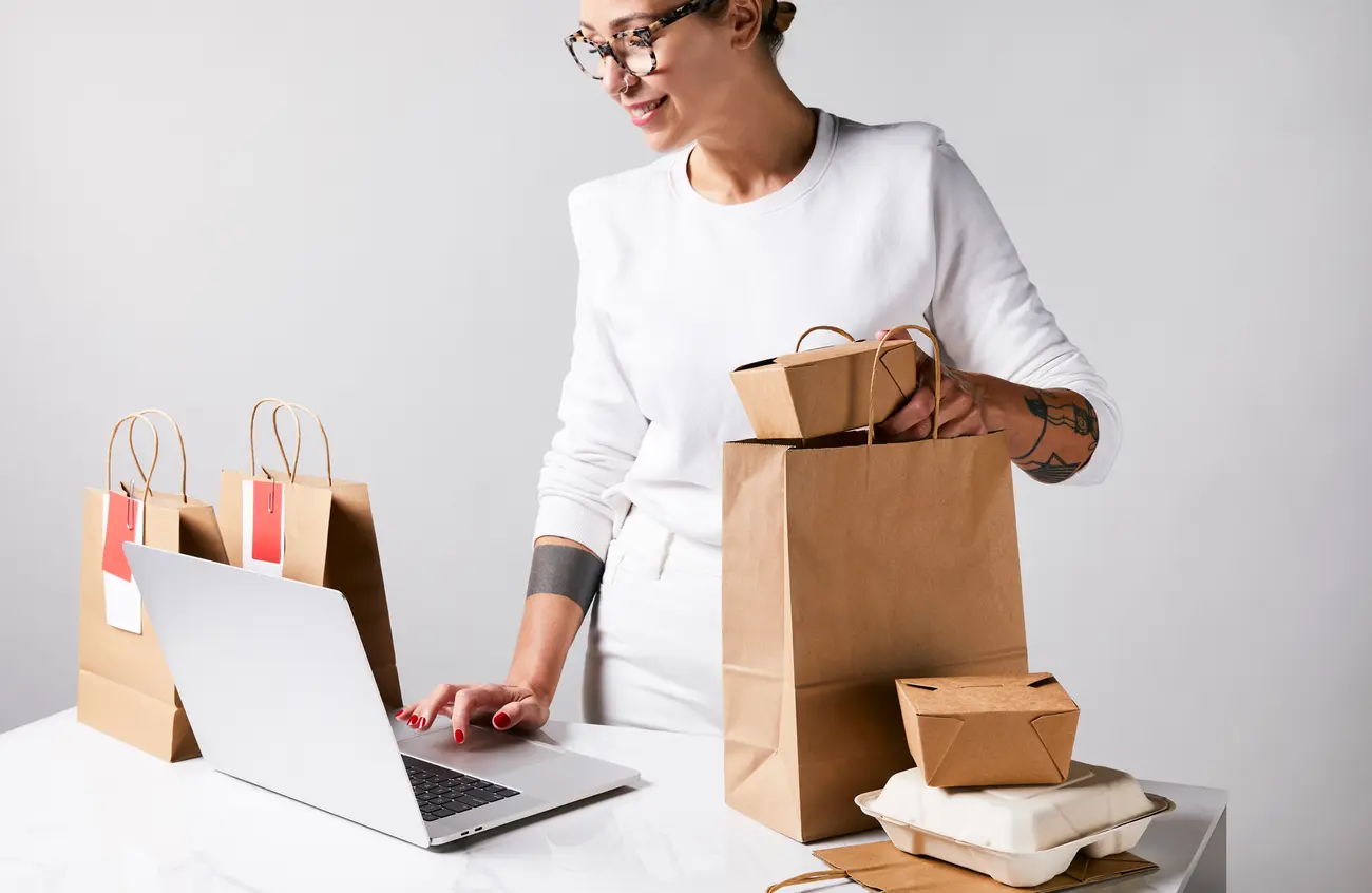 Online-Bestellshop auf einem Bildschirm