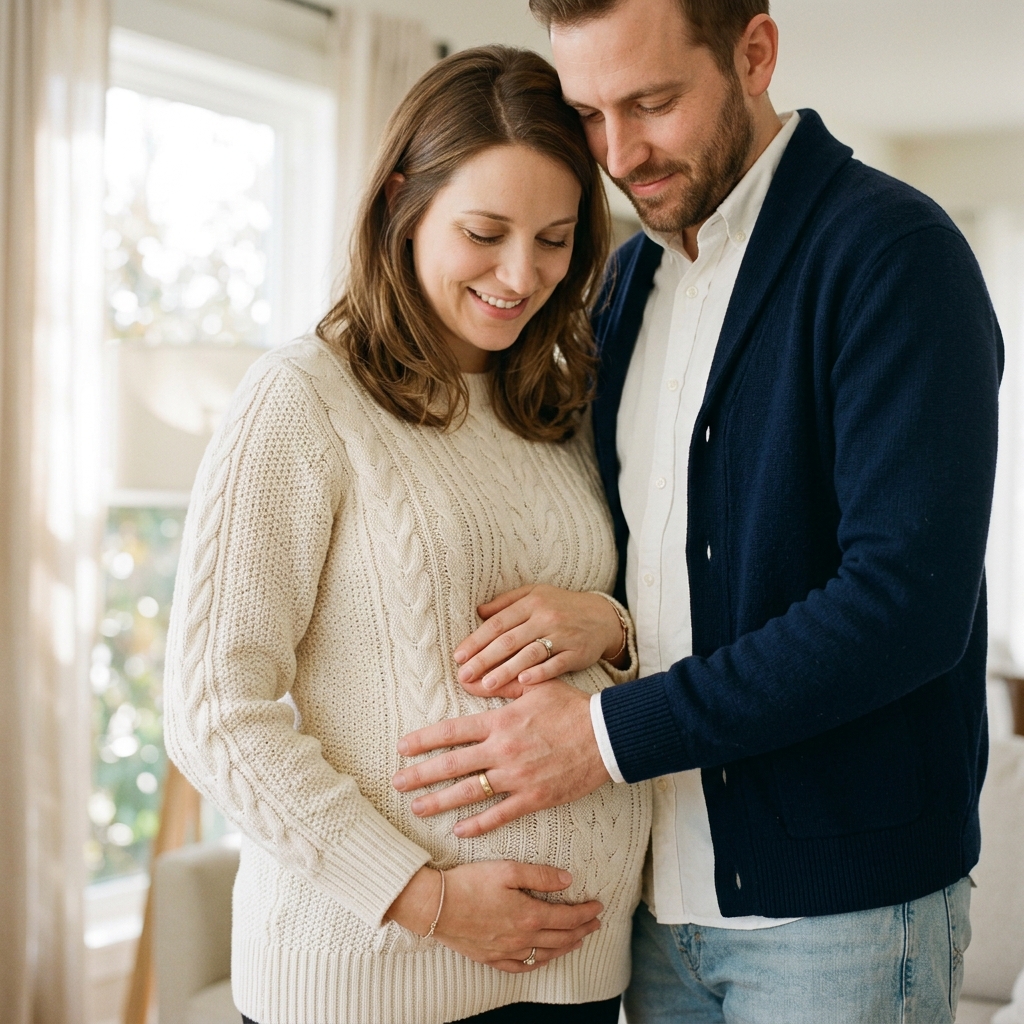 Pregnant woman and partner