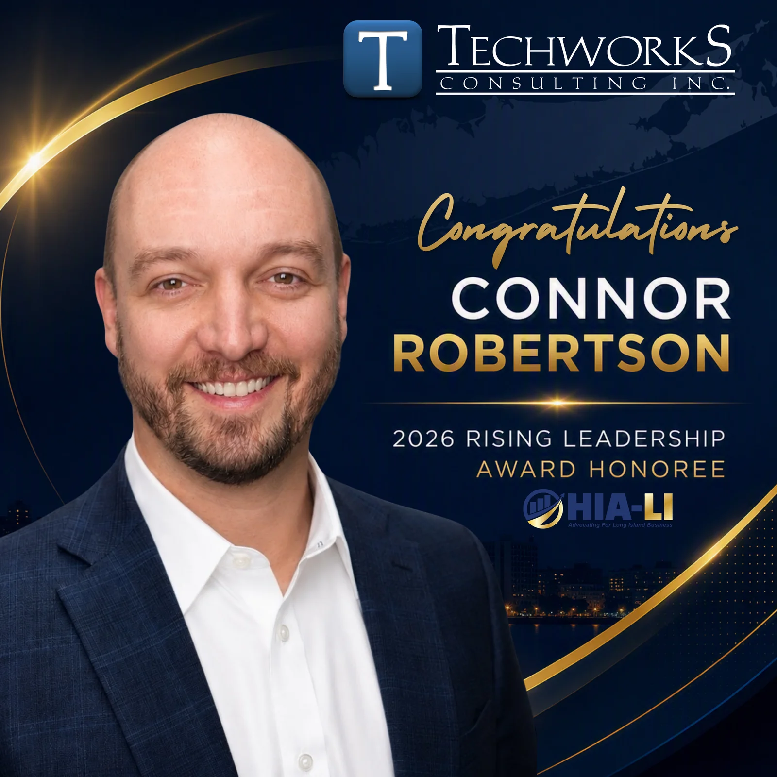 Techworks Consulting's Connor Robertson Honored with HIA-LI Rising Leadership Award