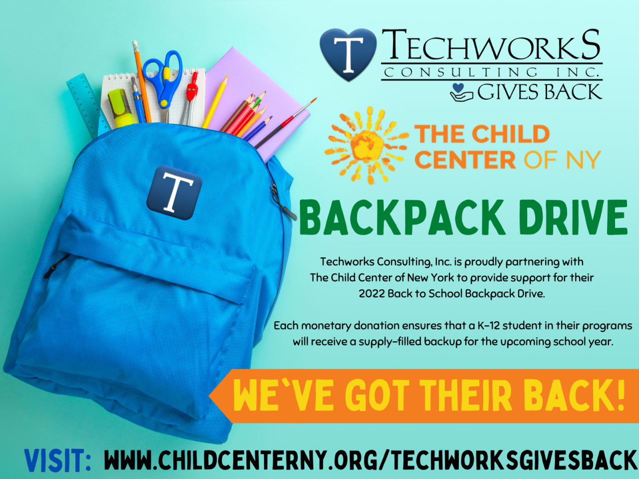 Techworks Gives Back - Backpack Drive