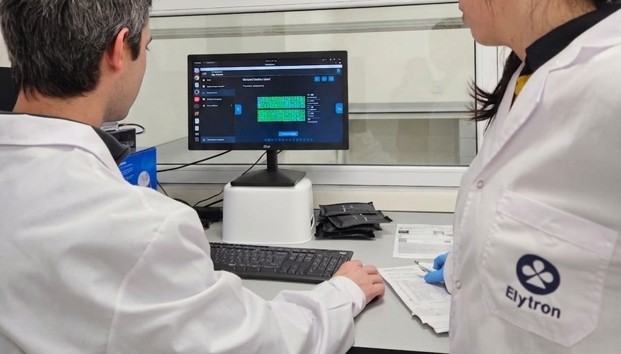 Equipo de Elytron analizando resultados de secuenciación en el laboratorio