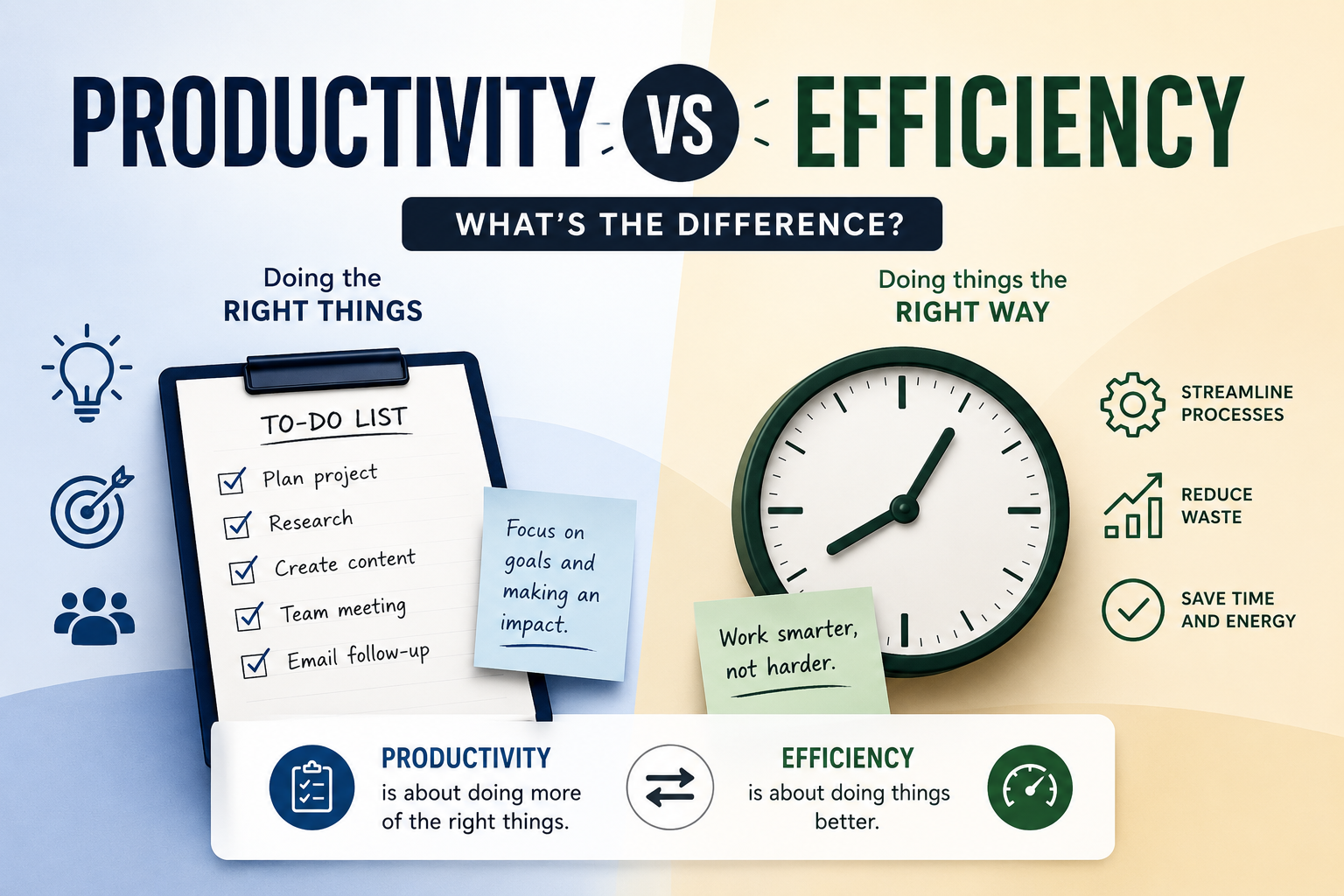 Productivity vs Efficiency – What's the Difference?