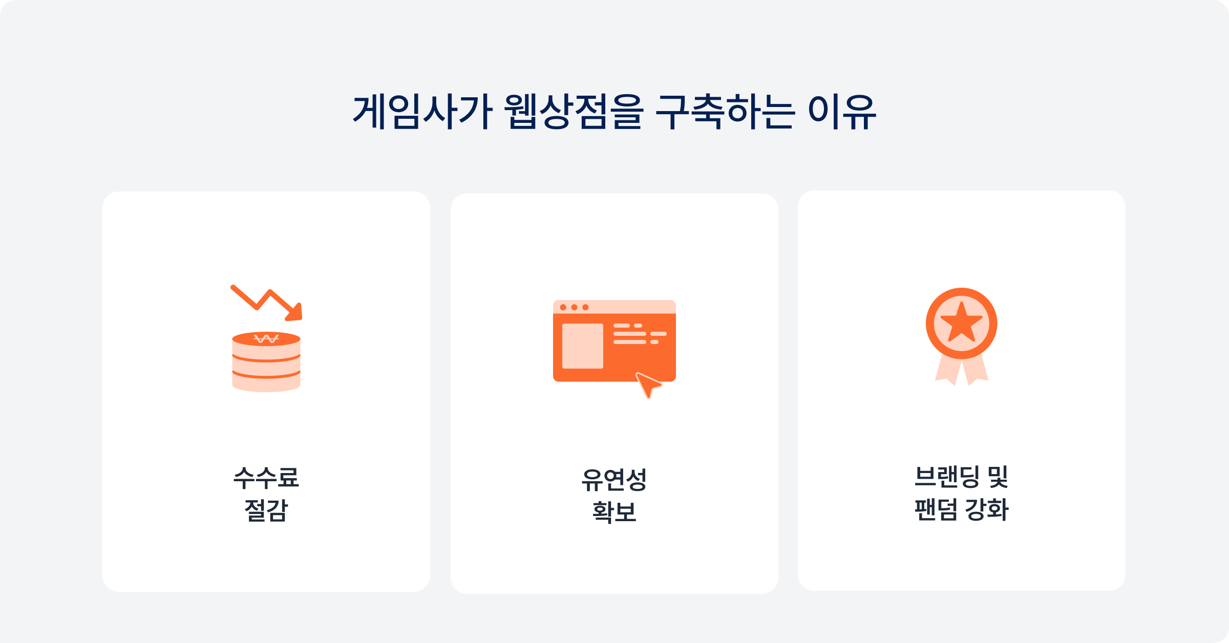 게임사 웹 상점 구축시 장점