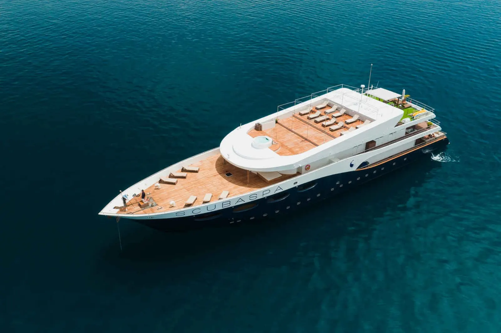Un yacht de la flotte Scubaspa, Maldives