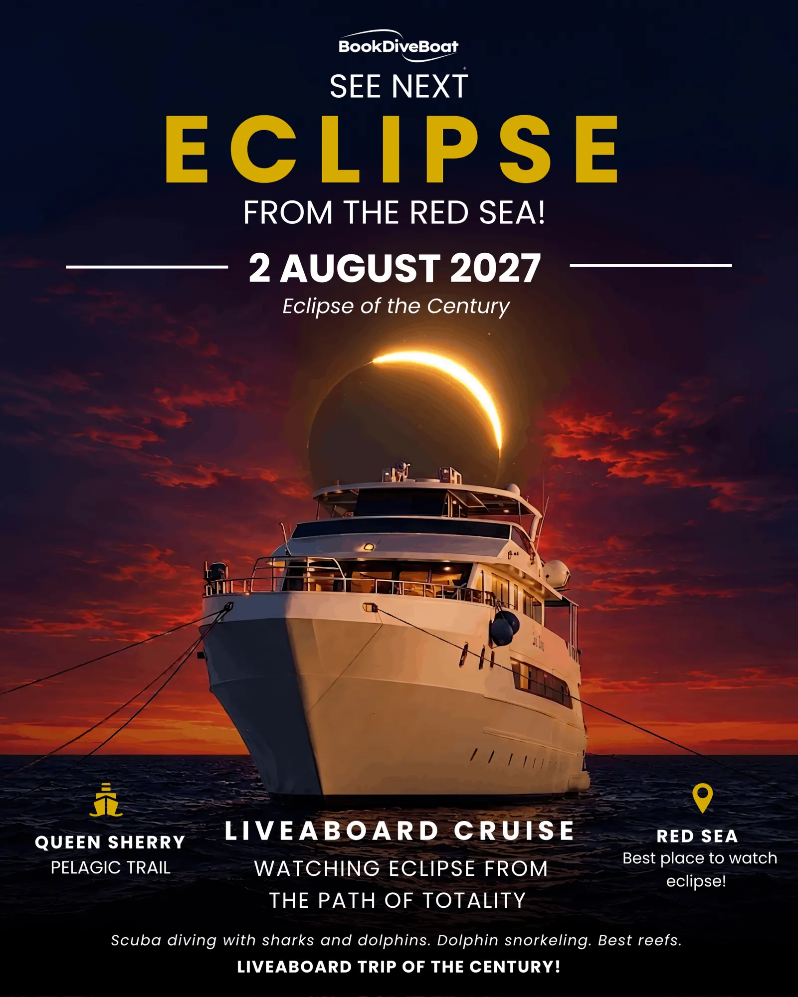 Carte de l'Afrique du Nord montrant la bande de l'éclipse au-dessus de l'Égypte