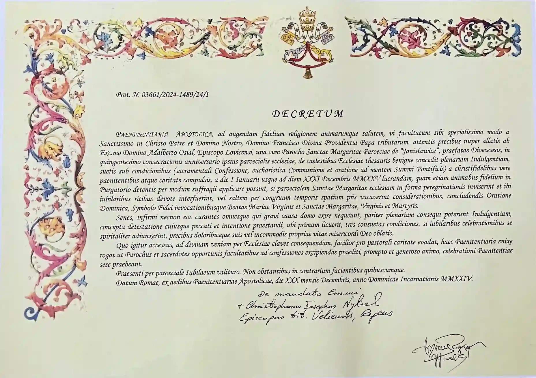 Dekret Protokół Nr 03661/2024-1489/24/I