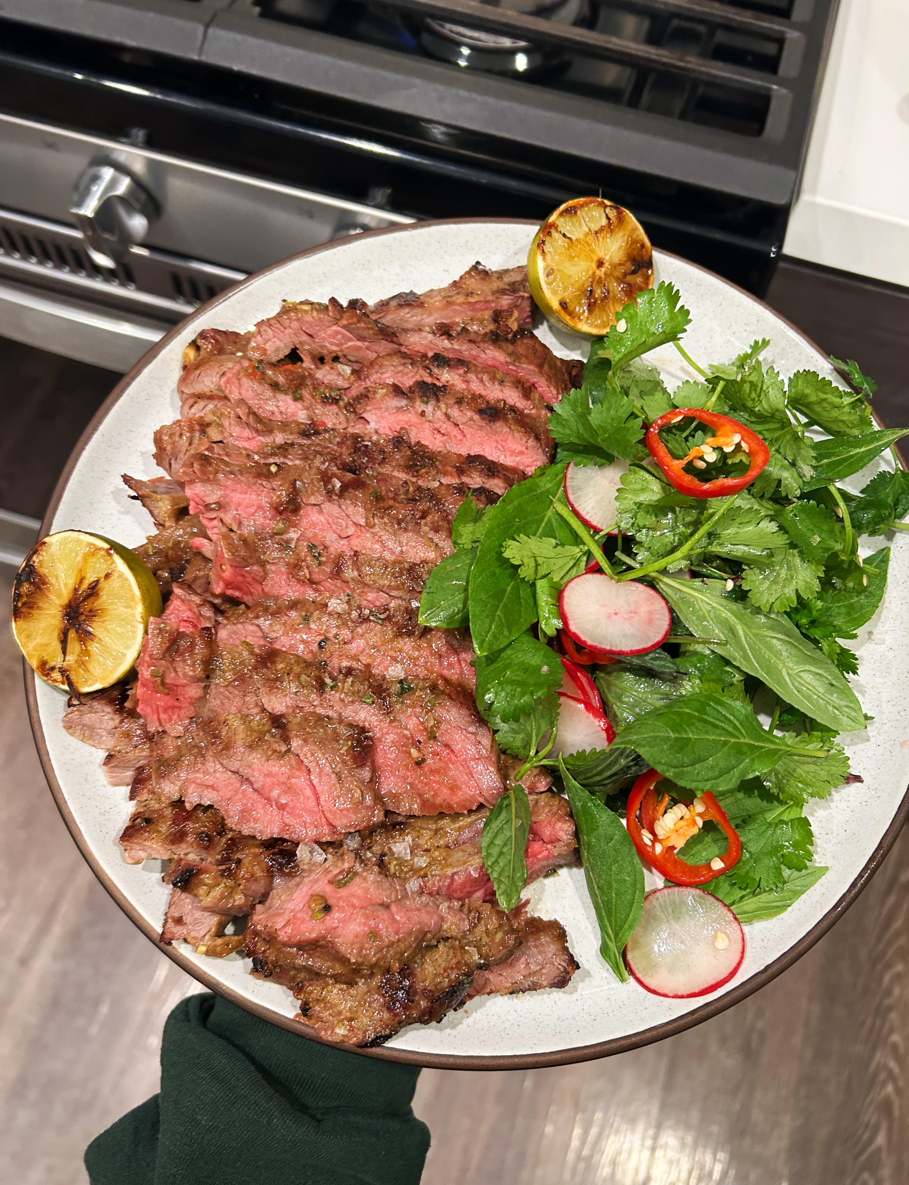 Thai Grilled Skirt Steak with Herb Salad  | Recipe | Kai Kani
