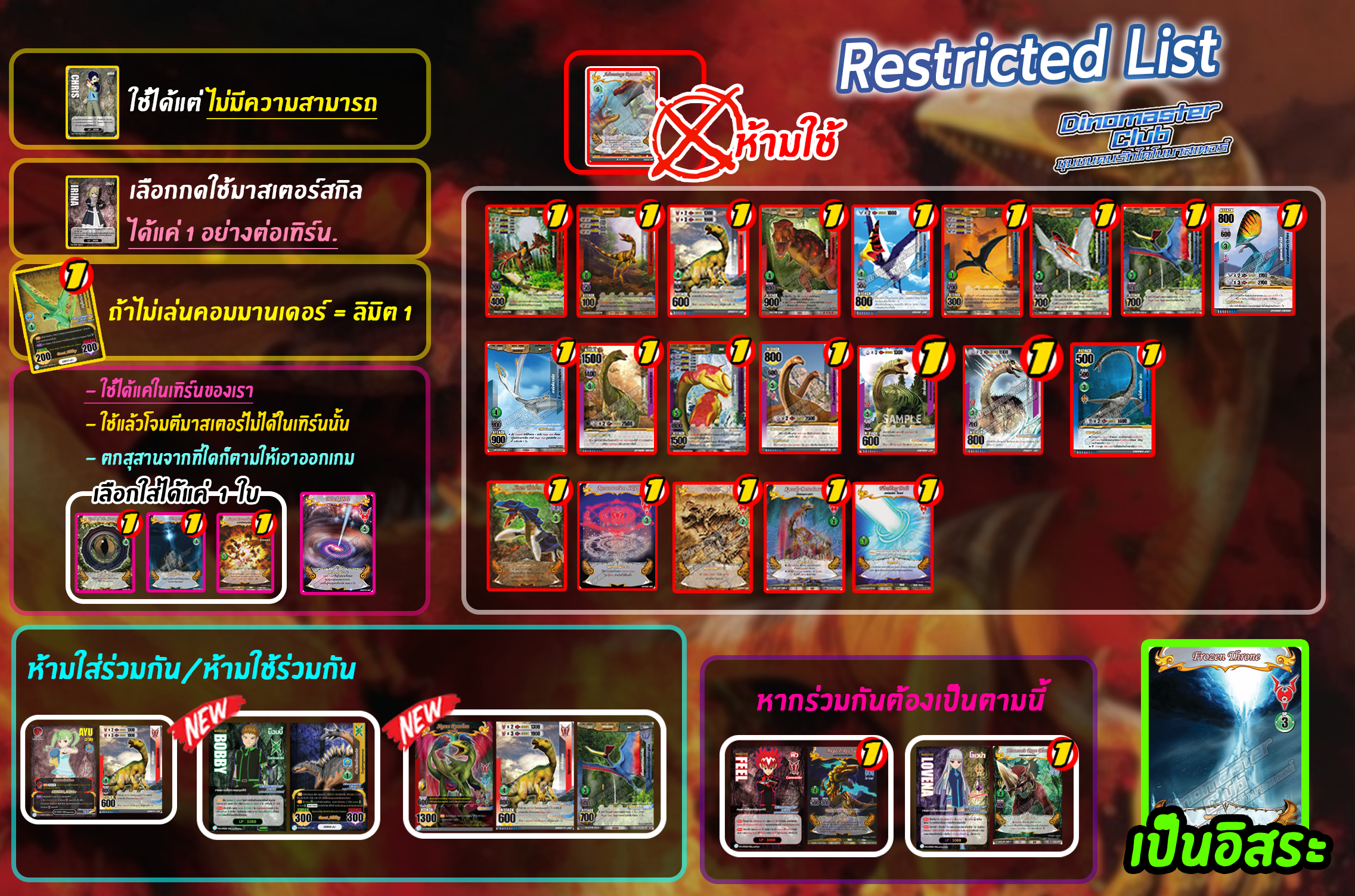 การ์ดที่ถูกจำกัด (Restricted) ฟอร์แมตหลัก DBWC