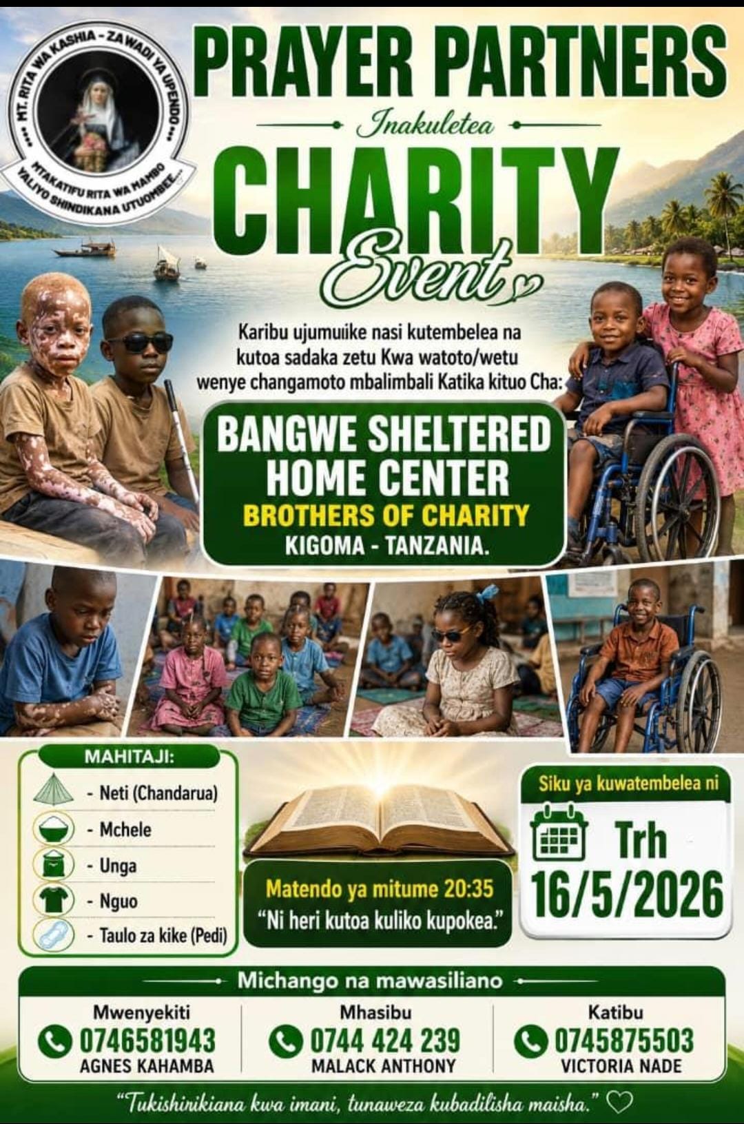 Bangwe Sheltered Home Center - Charity Event 16/mei 2026