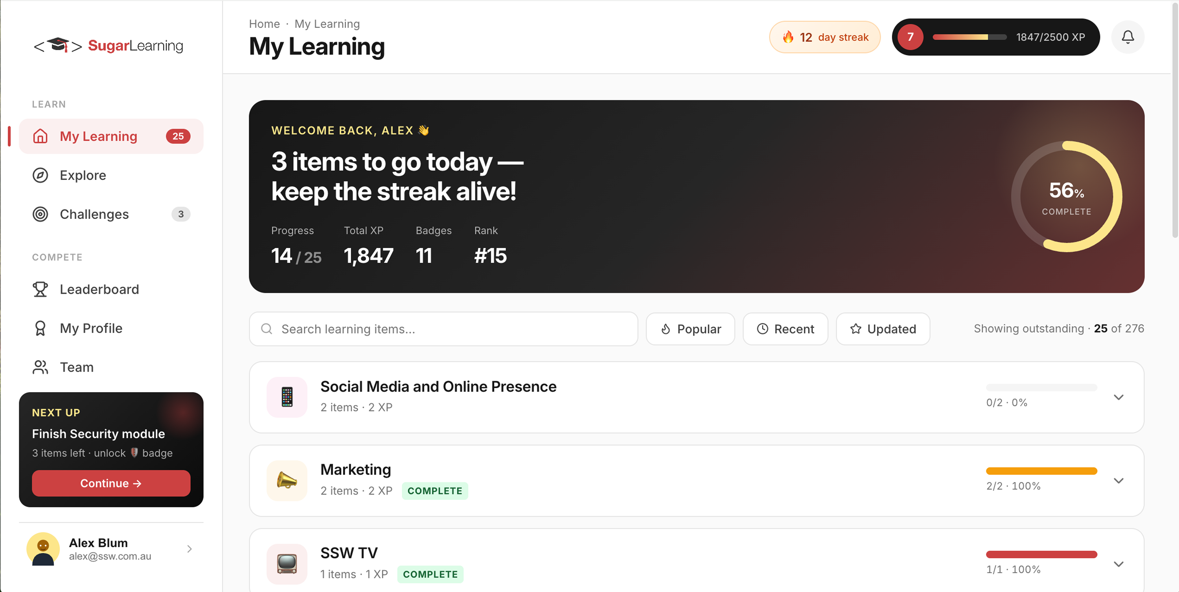 A polished SugarLearning page generated by Claude Design with a defined design system - correct brand colors, custom components, and consistent styling