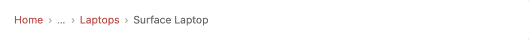 Screenshot of breadcrumb navigation with collapsed intermediate levels