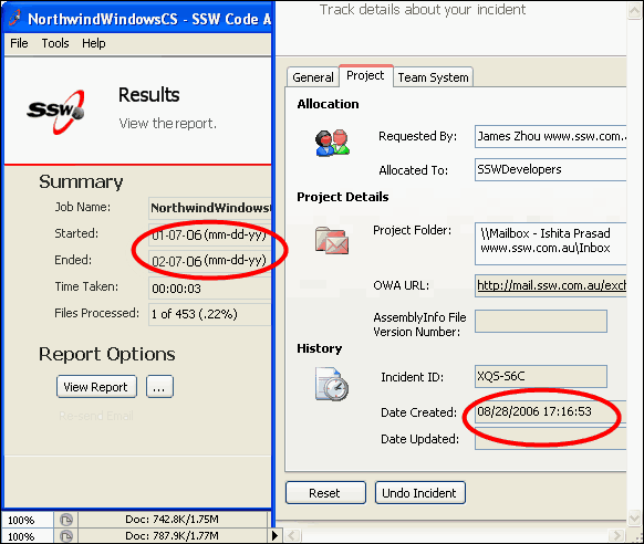 Application screens showing the same date displayed in mixed, inconsistent formats