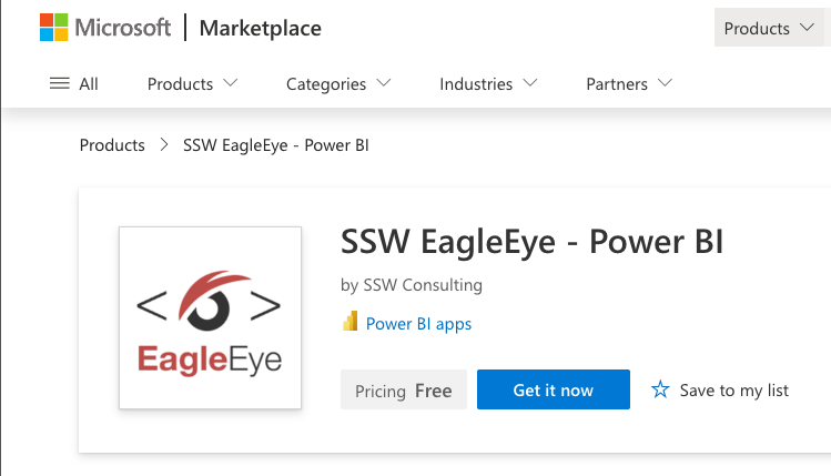 Published template app on the Marketplace