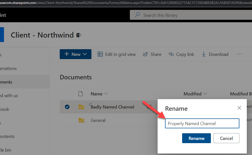 Figure: Make sure the name is the same as the channel