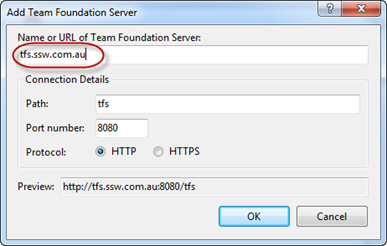 Figure 2 - Enter the server name