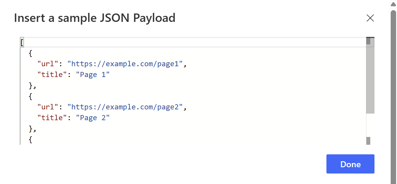 sample payload