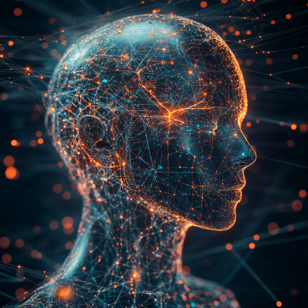 A 4K image of a neural engine communication protocol weaving a complex network, symbolizing AI's potential in emergency medical services.
