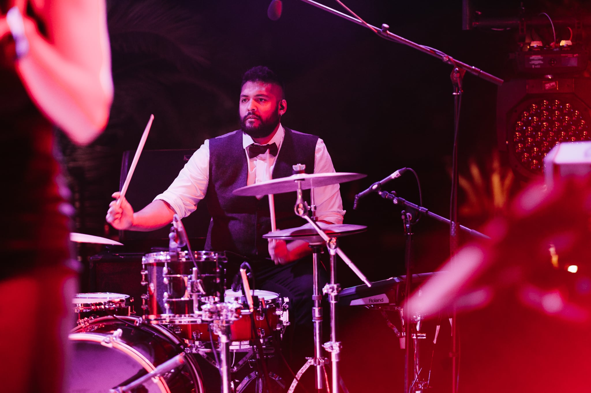 Drummer at a live gig in Morroco